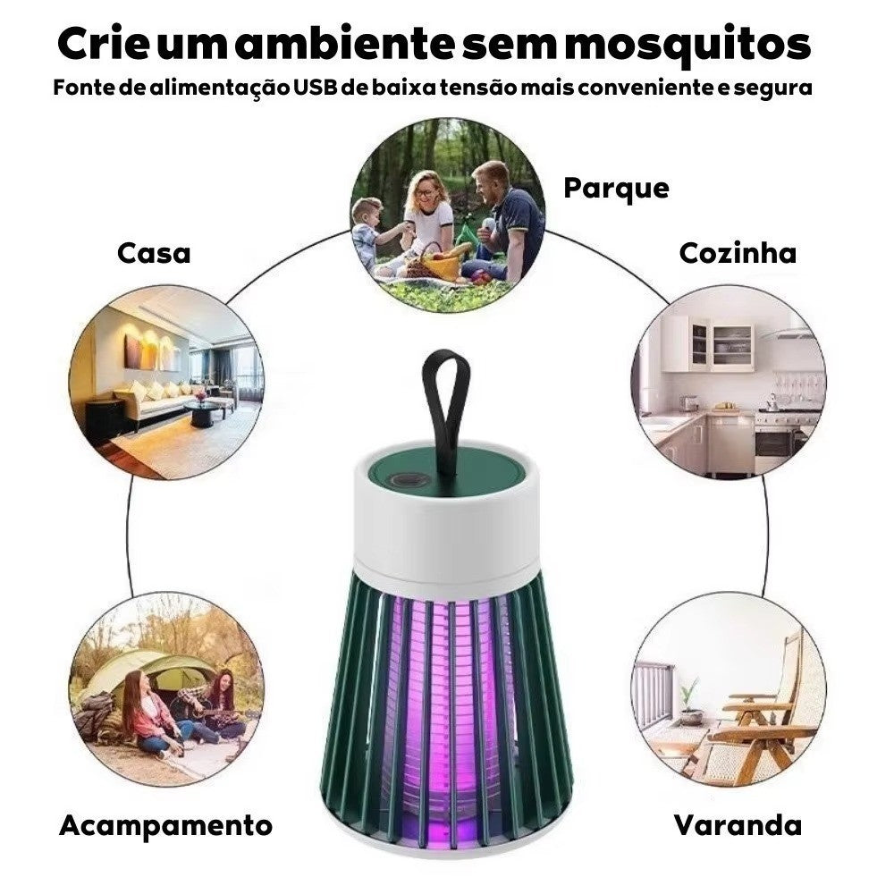 Kit Duplo Anti Pragas Ecológico Repelente Eletrico e Armadilha LED Proteção 24 H