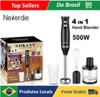Kit Mixer e Processador 4 em 1 Para Diversos Alimentos 500W