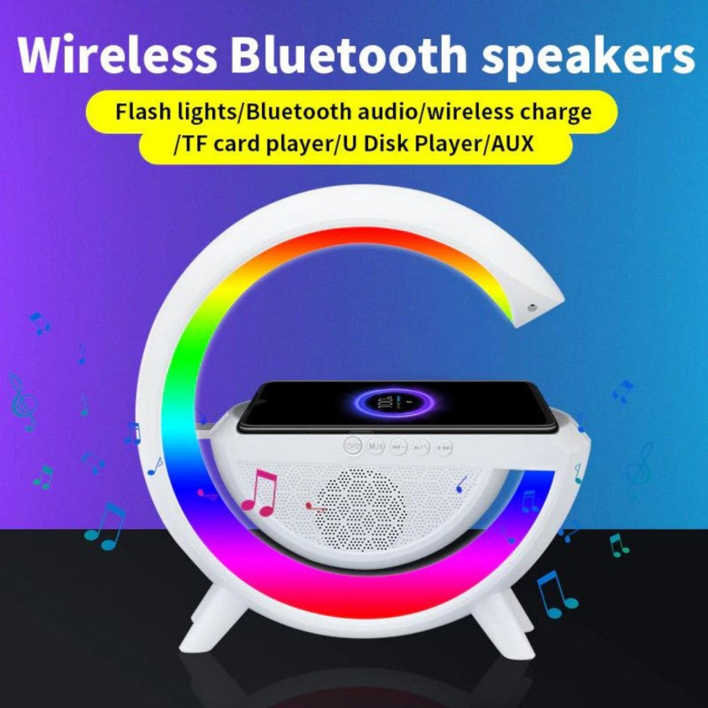Caixinha De Som G-speaker smart station Carregador Indução Sem Fio Multifunção A