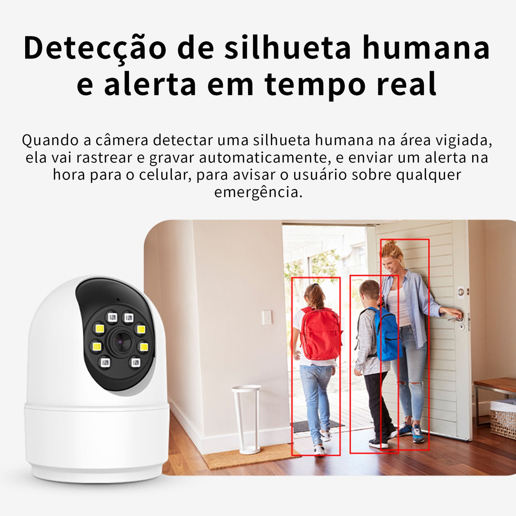 âmera PT Wi-Fi 6 360°, Visão Noturna Colorida, Detecção de Pessoa, Áudio Bidirec