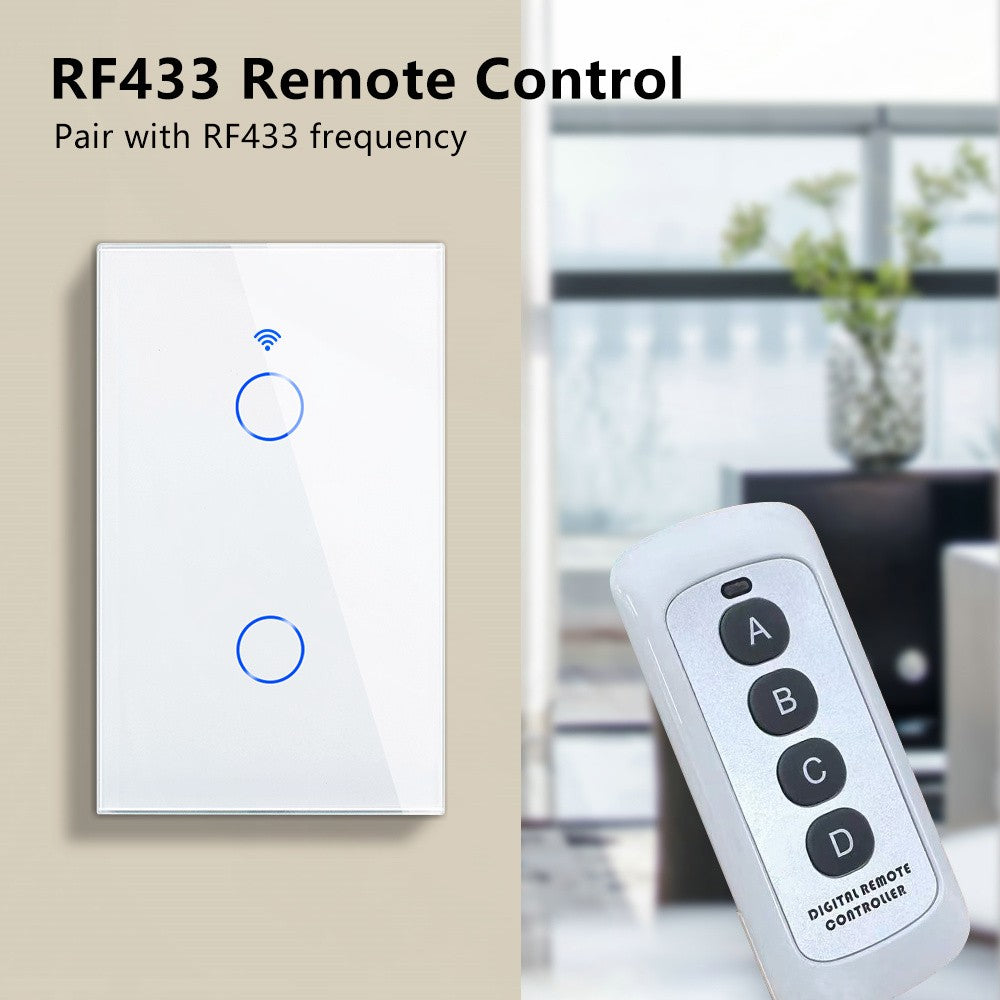 Tuya interruptores inteligentes eua rf433 1/2/3 gang sem fio neutro sensor de to
