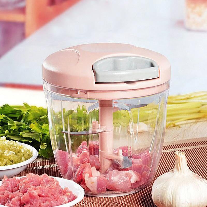 500/900ml manual picador de carne alho chopper girar imprensa alho triturador ve