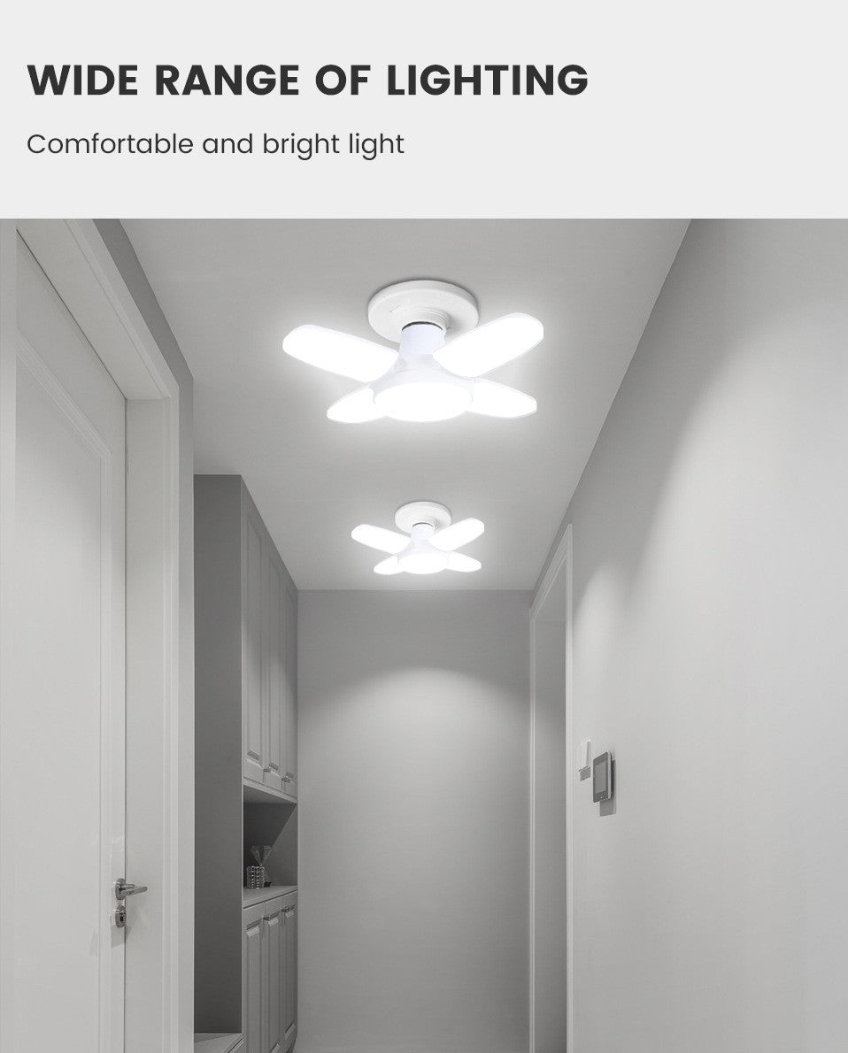 E27 ventilador forma dobrável 28w lâmpada led ac220v/110v deformação para casa d