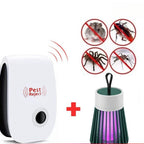 Kit Duplo Anti Pragas Ecológico Repelente Eletrico e Armadilha LED Proteção 24 H