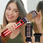 Hatteker EU Escova de Ar Quente com 3 Cabeças, Secador de Cabelo, Alisador Elétr
