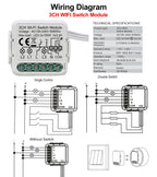 Módulo de interruptor inteligente tuya wifi suporta controle de 2 vias, controle