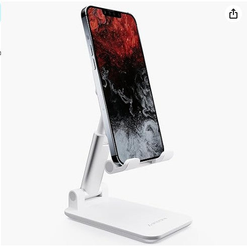 Suporte Dobrável Ajustável Universal para Celular e Tablet Preto e Branco para M