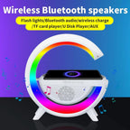 Caixinha De Som G-speaker smart station Carregador Indução Sem Fio Multifunção A