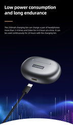 Lenovo-LP5 Fones De Ouvido Sem Fio Bluetooth, Fones De Música HiFi, Fones De Ouv