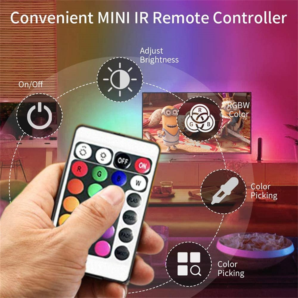 Luzes led rgb com bateria usb 5v luzes de tira led ir controle remoto fita flexí