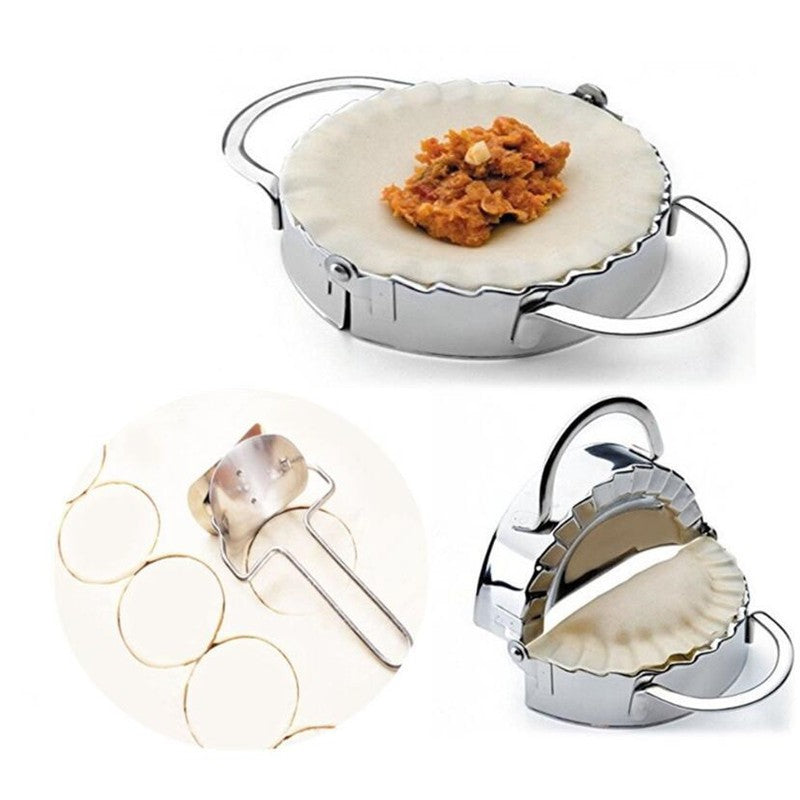 2 pçs/set molde de bolinho de aço inoxidável preguiçoso deve-ravioli fazendo mol