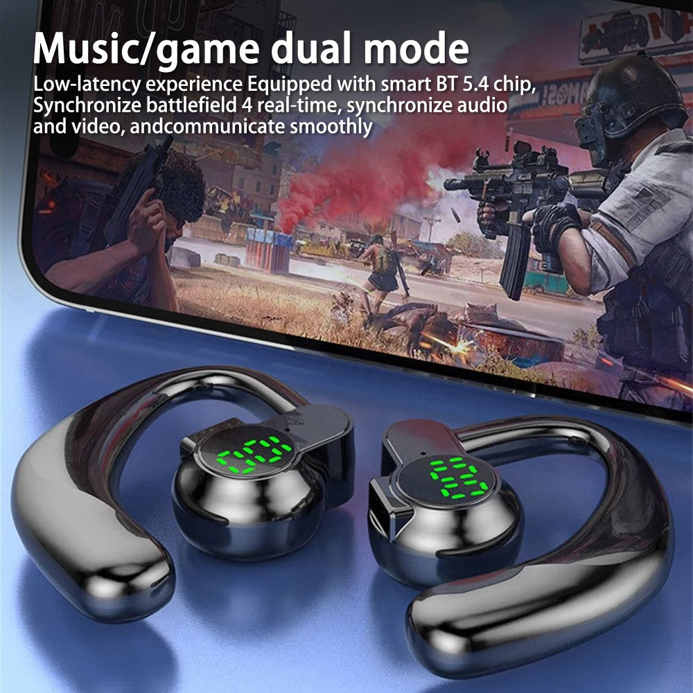 Fones de ouvido sem fio bluetooth 5.4 gancho de orelha com microfone handsfree h
