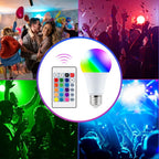 16 núcleos rgb lâmpada led multicolorida e27 220v iluminação doméstica regulável