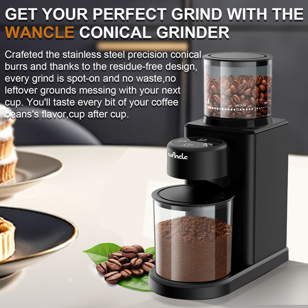Moedor de grãos de café cônico elétrico com 25 configurações de moagem para café