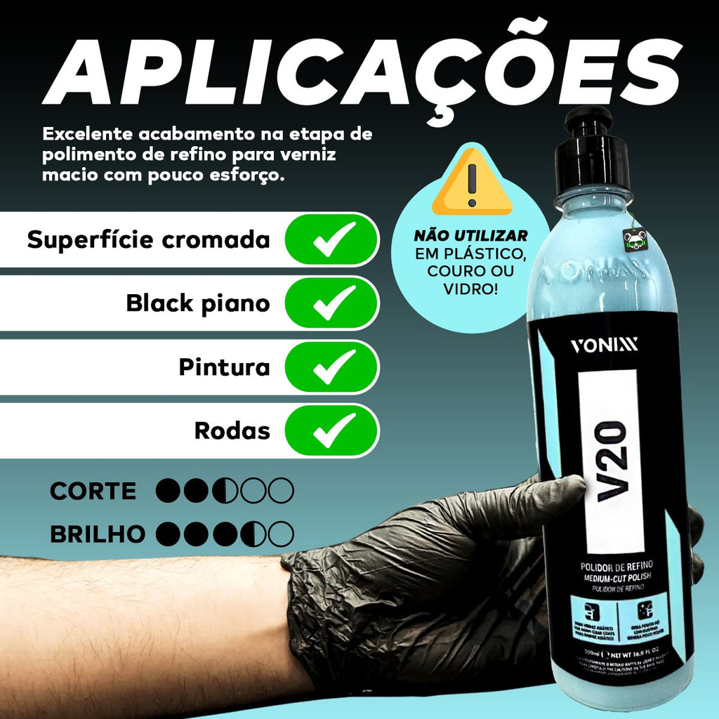 Polidor de Refino Verniz Asiático Macio V20 500ml Vonixx