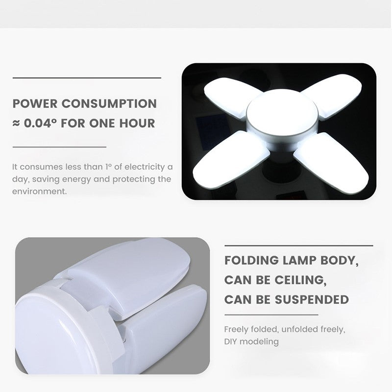 E27 ventilador forma dobrável 28w lâmpada led ac220v/110v deformação para casa d