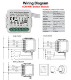 Módulo de interruptor inteligente tuya wifi suporta controle de 2 vias, controle