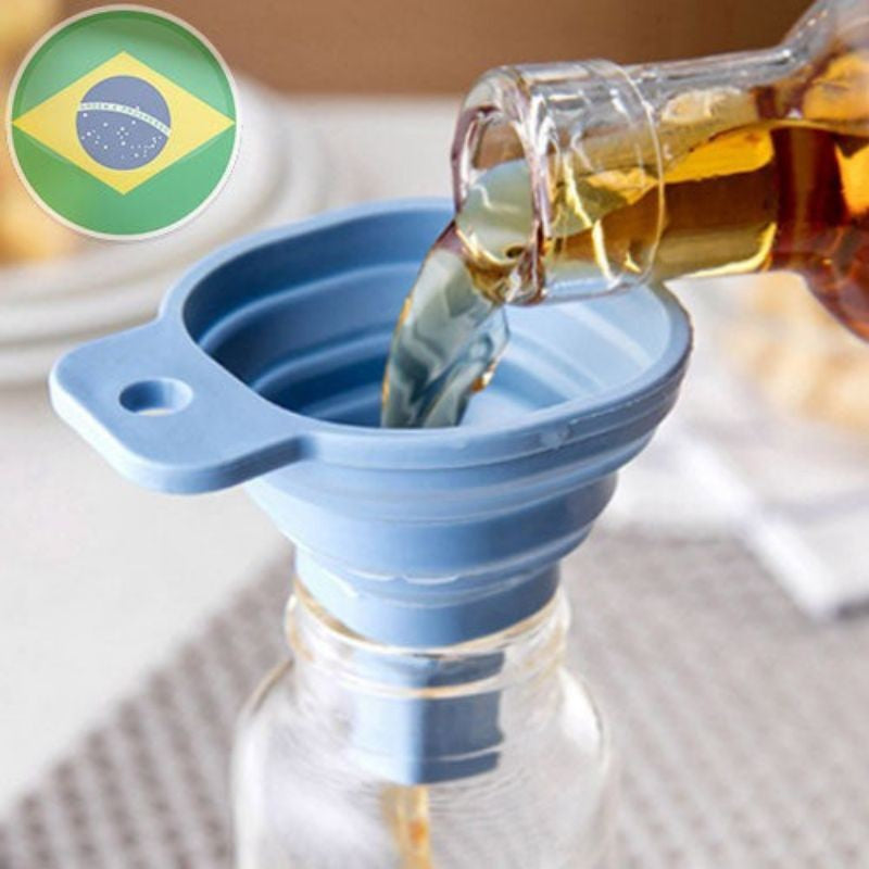 Silicone Dobrável Retrátil, Funil