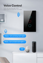 Tuya interruptores inteligentes eua rf433 1/2/3 gang sem fio neutro sensor de to