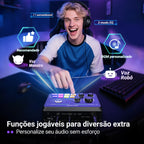 FIFINE Mixer de jogos com RGB para chat de voz / streaming / podcast, Mixer de á