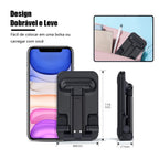 Suporte Dobrável Ajustável Universal para Celular e Tablet Preto e Branco para M