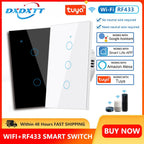 Tuya interruptores inteligentes eua rf433 1/2/3 gang sem fio neutro sensor de to