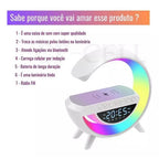 Caixinha De Som G-speaker smart station Carregador Indução Sem Fio Multifunção A