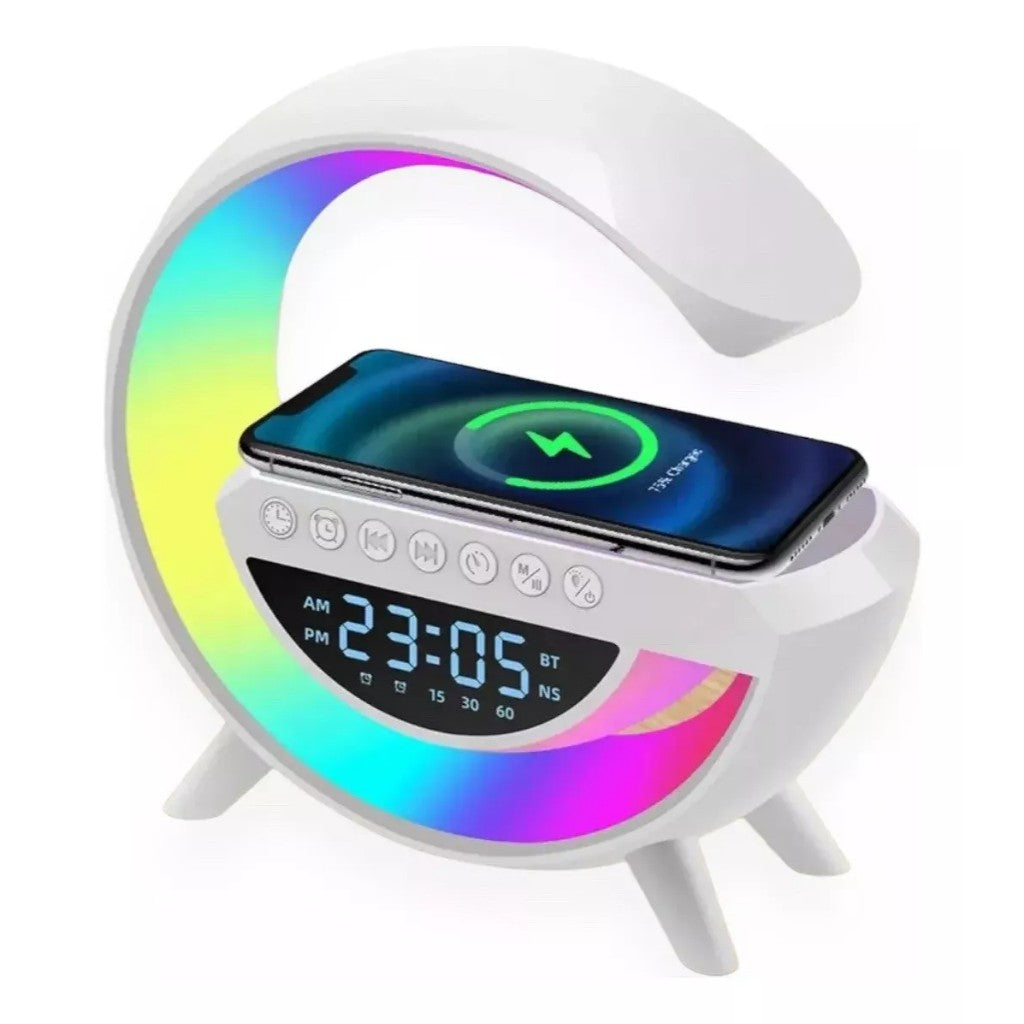 Caixinha De Som G-speaker smart station Carregador Indução Sem Fio Multifunção A