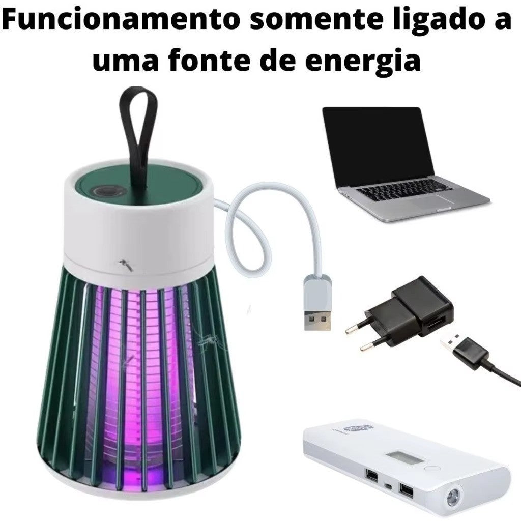 Kit Duplo Anti Pragas Ecológico Repelente Eletrico e Armadilha LED Proteção 24 H