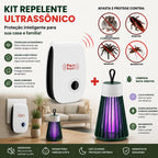 Kit Duplo Anti Pragas Ecológico Repelente Eletrico e Armadilha LED Proteção 24 H
