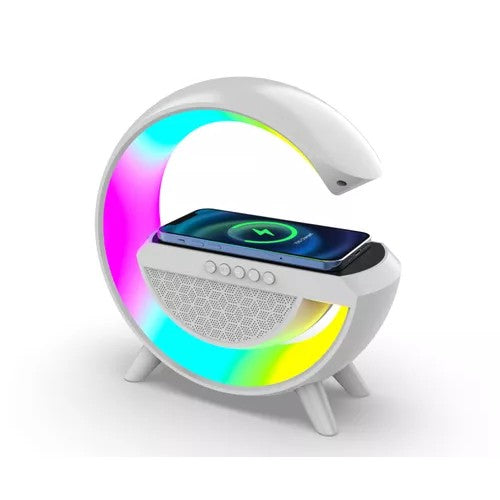 Caixinha De Som G-speaker smart station Carregador Indução Sem Fio Multifunção A