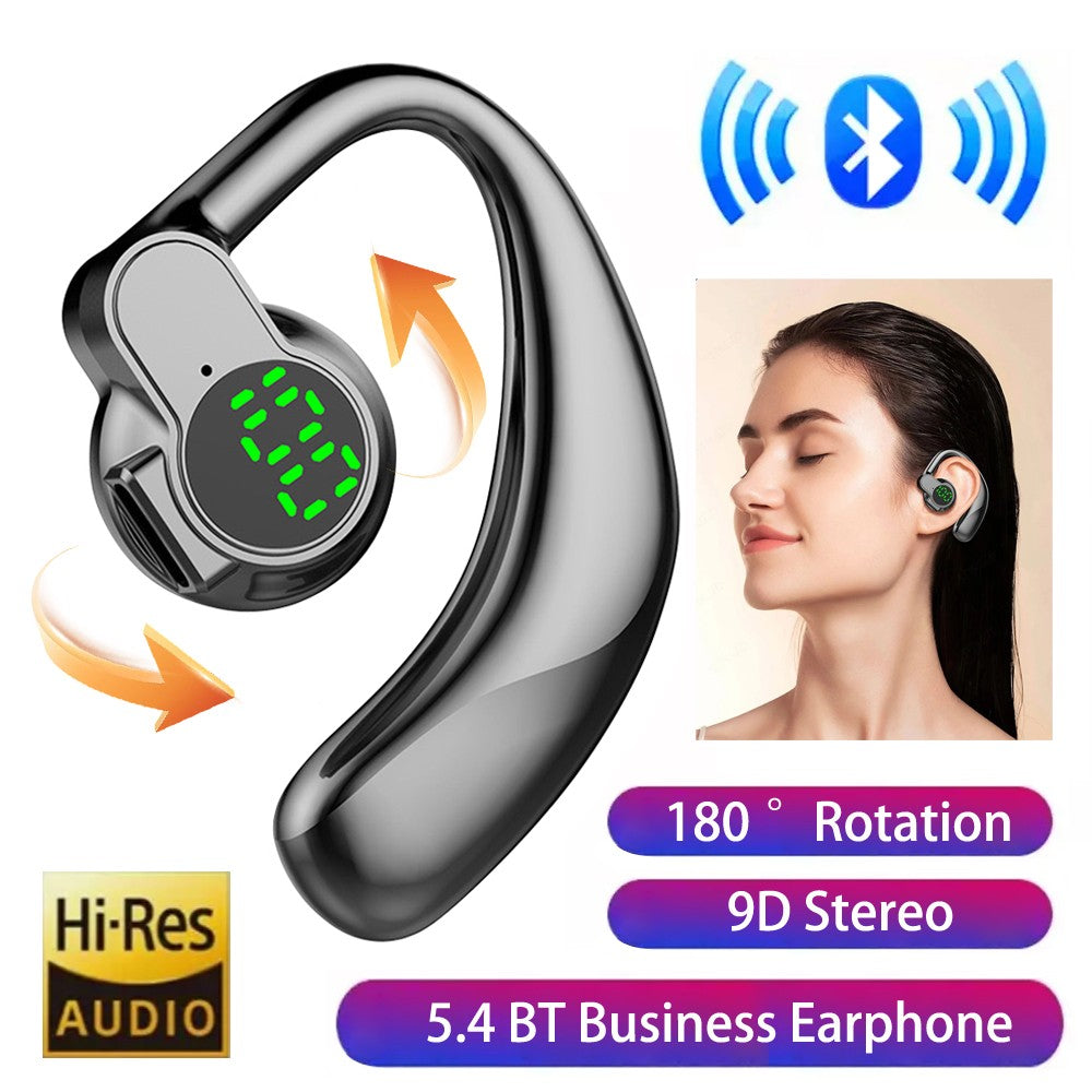 Fones de ouvido sem fio bluetooth 5.4 gancho de orelha com microfone handsfree h