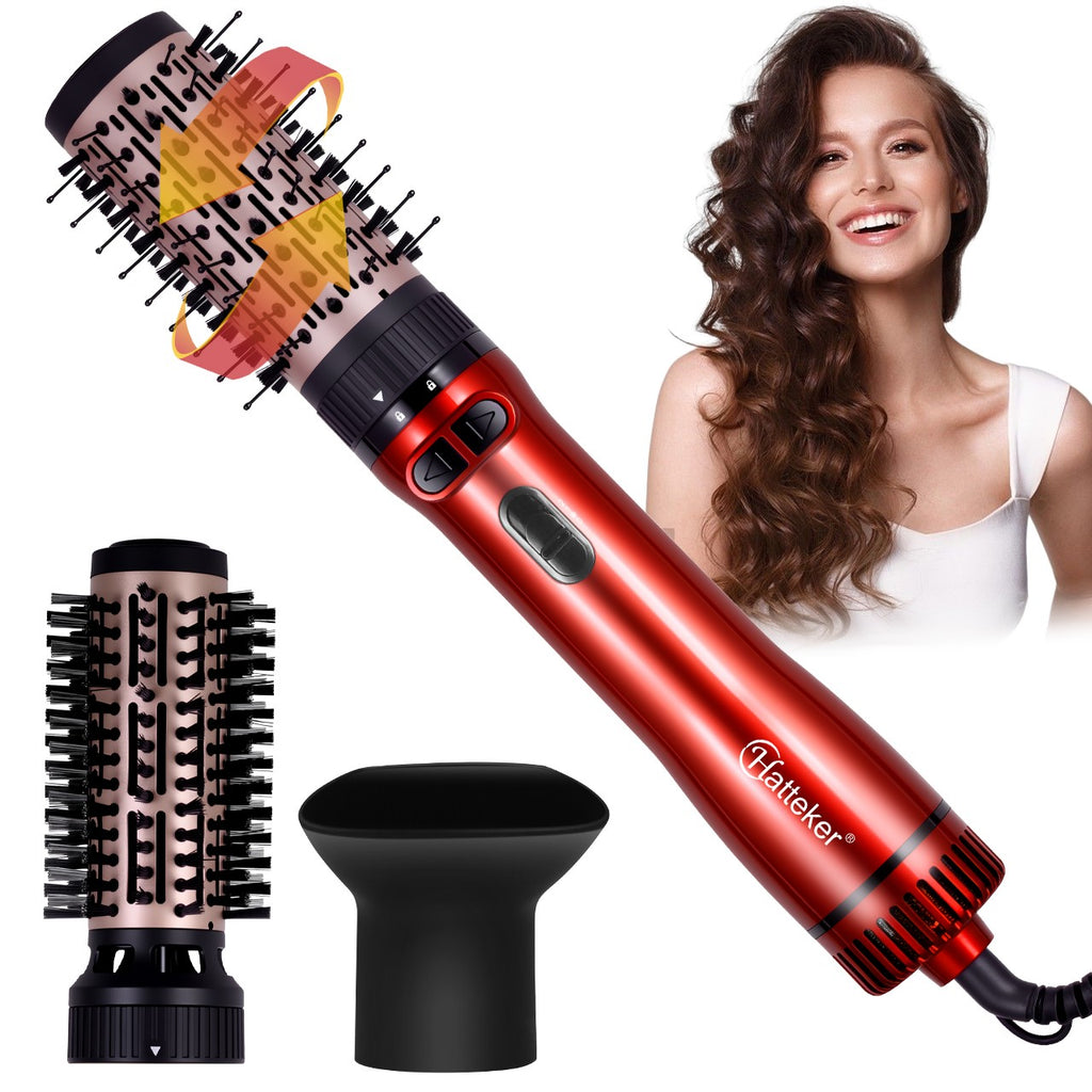 Hatteker EU Escova de Ar Quente com 3 Cabeças, Secador de Cabelo, Alisador Elétr