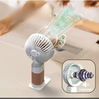 Mini Ventilador Portátil Silencioso Recarregável Mão/Mesa com Suporte de Celular