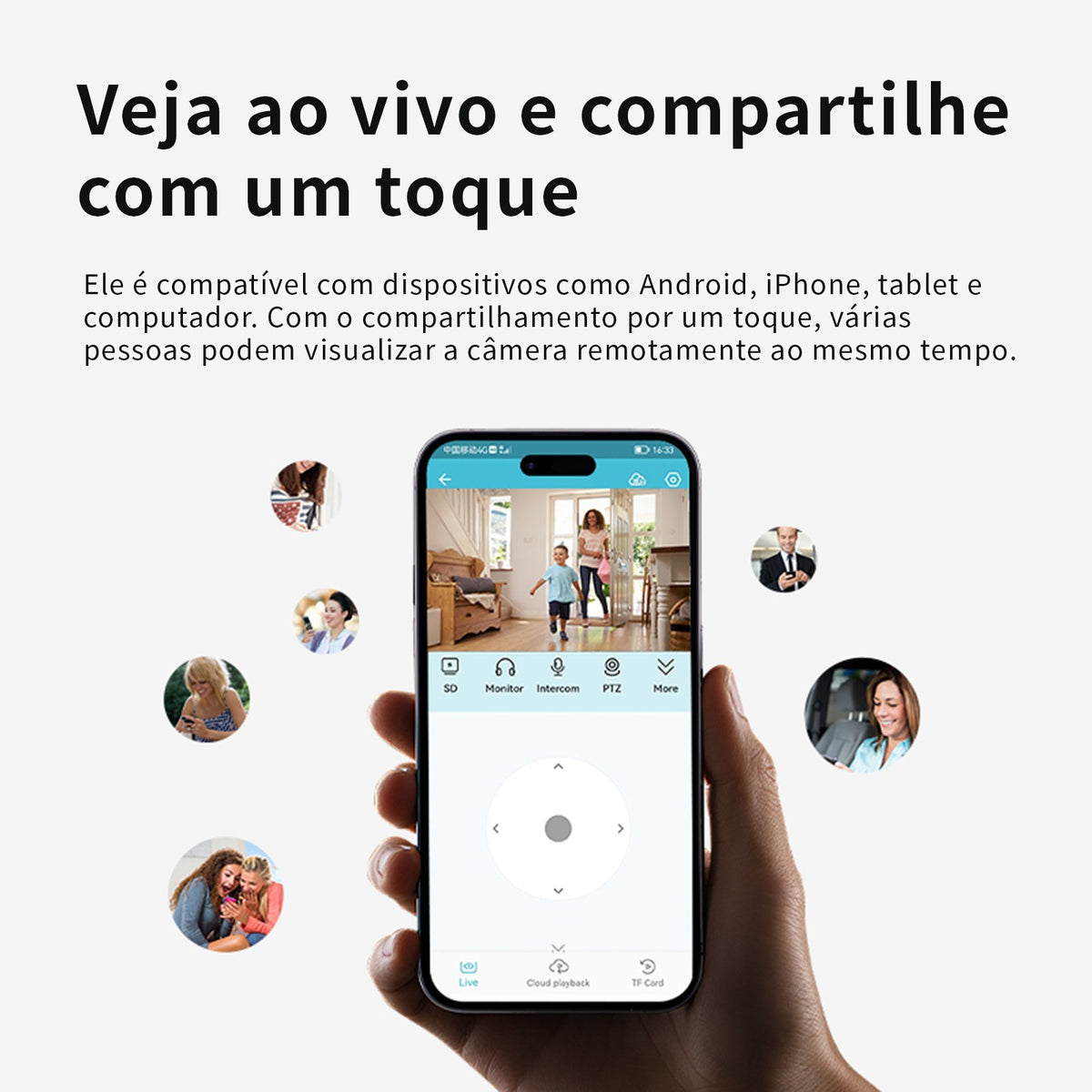 âmera PT Wi-Fi 6 360°, Visão Noturna Colorida, Detecção de Pessoa, Áudio Bidirec