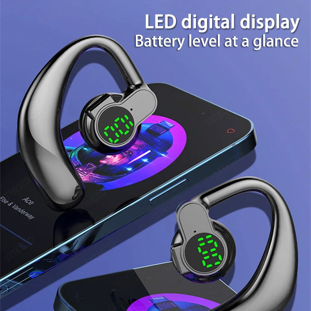 Fones de ouvido sem fio bluetooth 5.4 gancho de orelha com microfone handsfree h