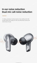 Lenovo-LP5 Fones De Ouvido Sem Fio Bluetooth, Fones De Música HiFi, Fones De Ouv