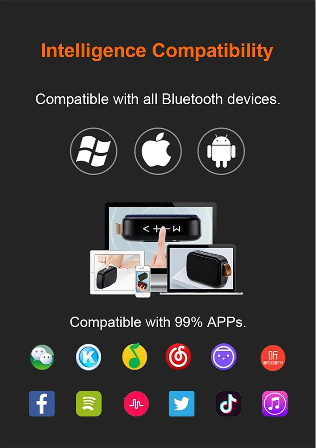 Caixas de Som Portáteis Bluetooth 5.0 Mini Oxford, Alto-falante Sem Fio, Reprodu