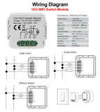 Módulo de interruptor inteligente tuya wifi suporta controle de 2 vias, controle