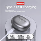 Lenovo-LP5 Fones De Ouvido Sem Fio Bluetooth, Fones De Música HiFi, Fones De Ouv