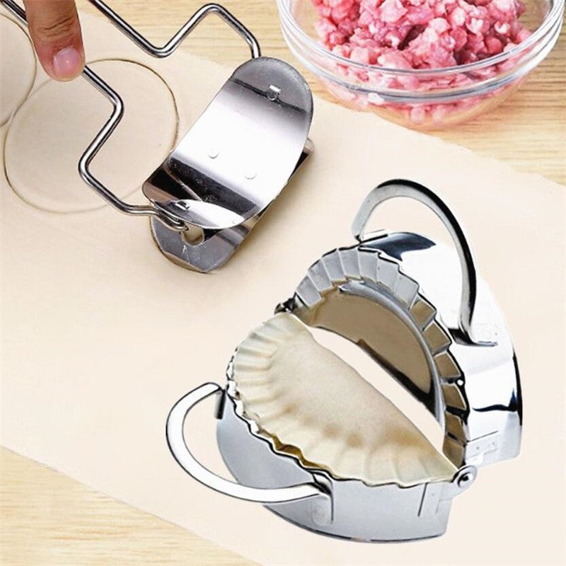 2 pçs/set molde de bolinho de aço inoxidável preguiçoso deve-ravioli fazendo mol