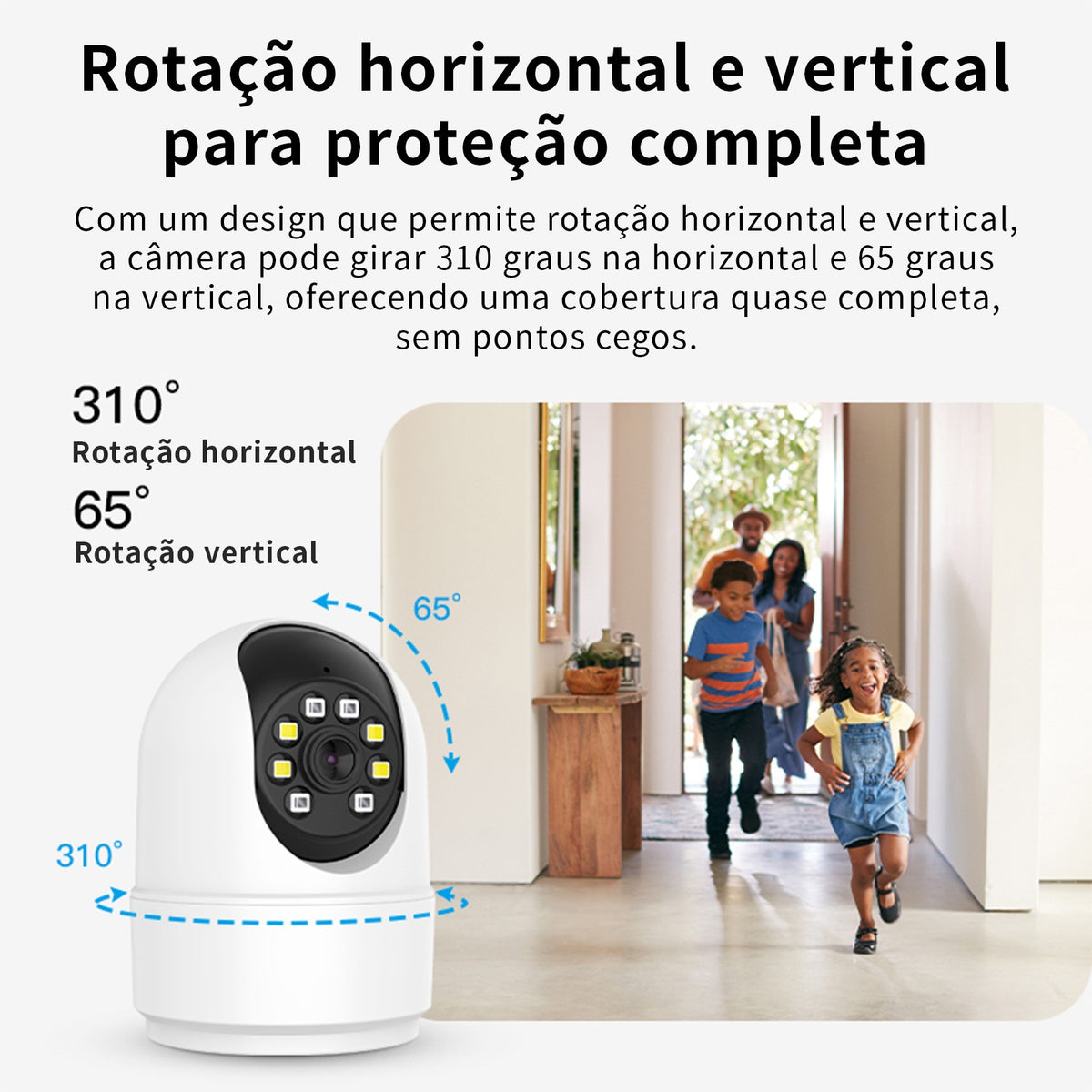 âmera PT Wi-Fi 6 360°, Visão Noturna Colorida, Detecção de Pessoa, Áudio Bidirec