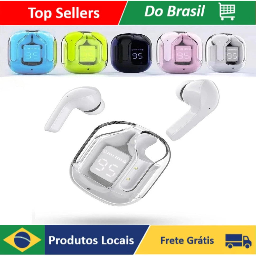 Fone de Ouvido TWS Bluetooth com Toque, Som HiFi 9D Estéreo, Redução de Ruído e
