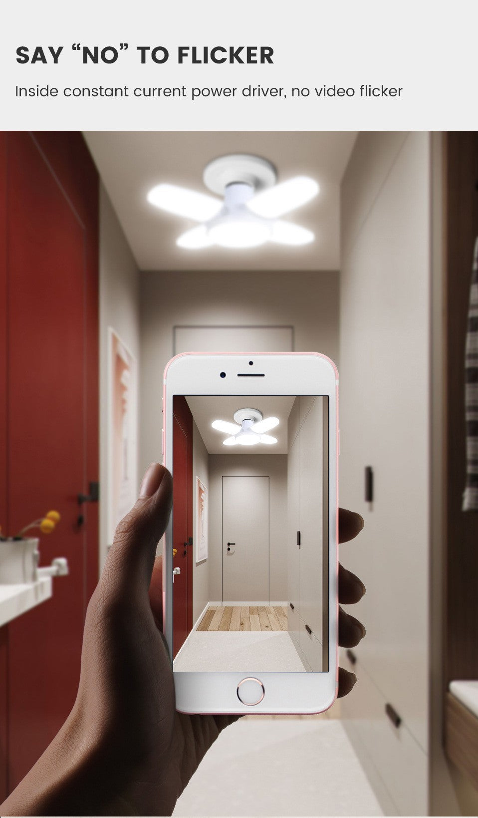 E27 ventilador forma dobrável 28w lâmpada led ac220v/110v deformação para casa d