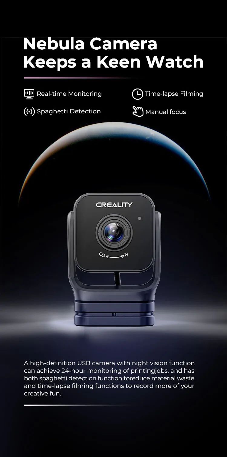 Creality nebulosa câmera atualização impressora 3d monitoramento em tempo real f