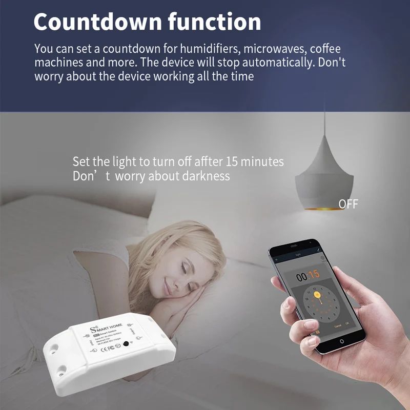 Casa inteligente wi fi interruptor remoto sem fio interruptor domótico módulo co