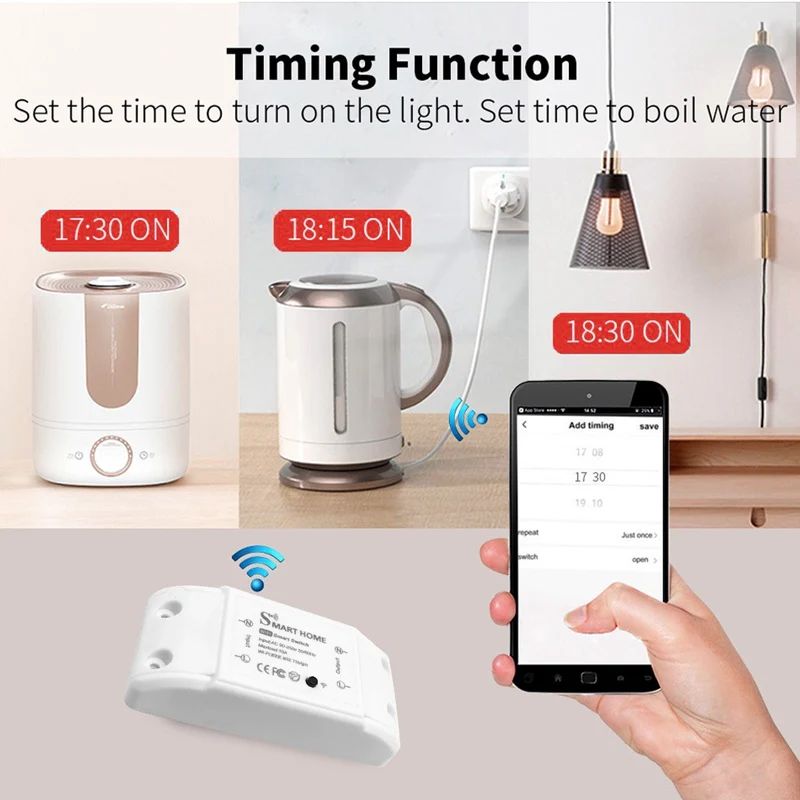 Casa inteligente wi fi interruptor remoto sem fio interruptor domótico módulo co