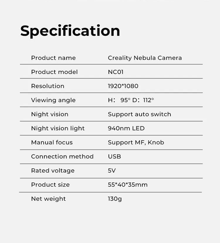 Creality nebulosa câmera atualização impressora 3d monitoramento em tempo real f