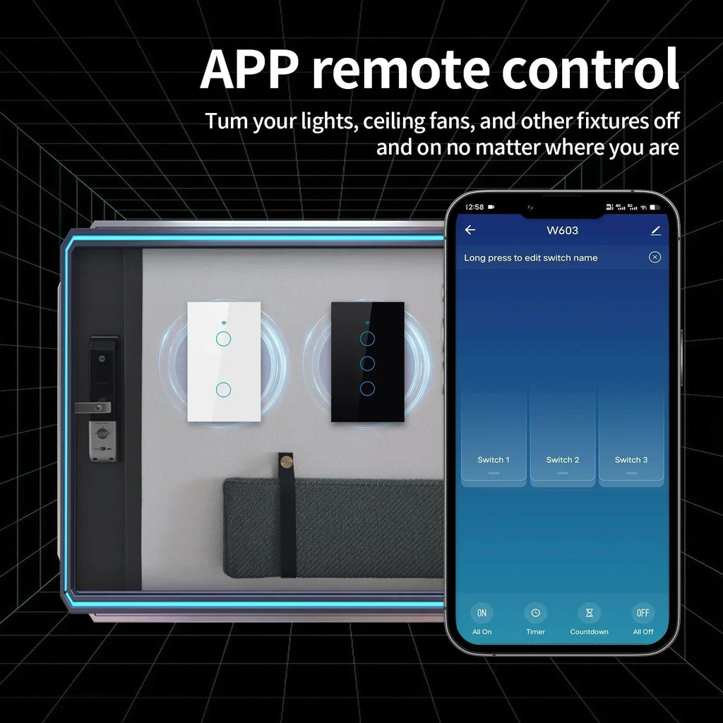 Tuya vida inteligente casa wi fi interruptor de parede remoto sem fio controle s