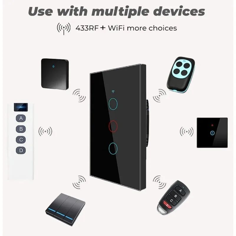 Tuya vida inteligente casa wi fi interruptor de parede remoto sem fio controle s